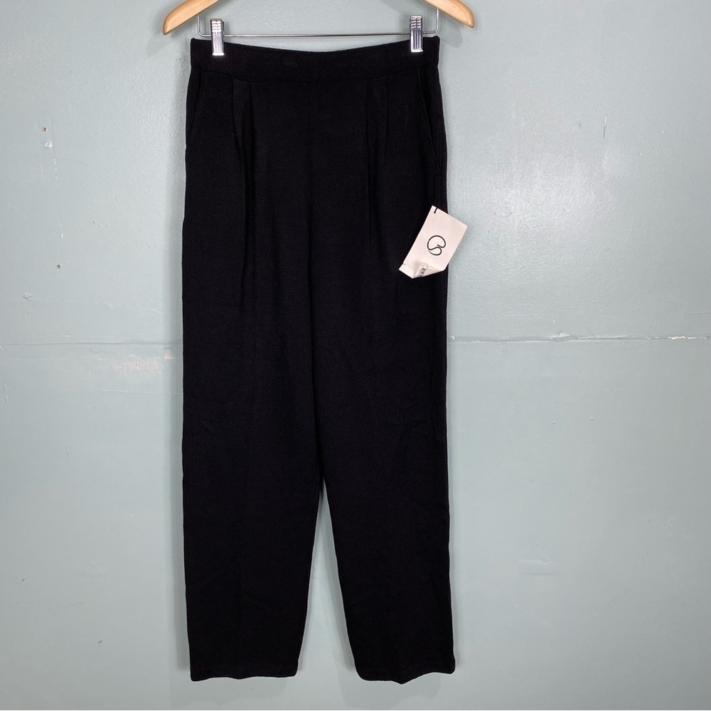 St John Santana Knit Black Wool Blend Pants Sz 6